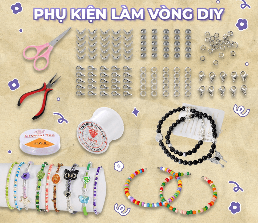 Vòng tay handmade: Khám phá xu hướng phụ kiện độc bản đầy cá tính của giới trẻ năm 2026 12 Bo dung cu