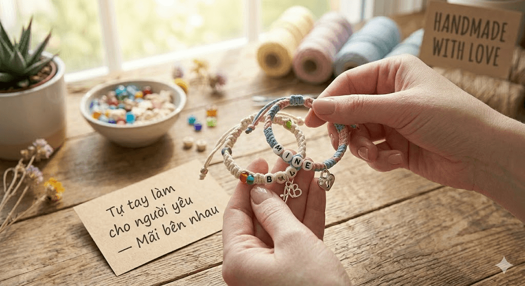 Vòng tay handmade đôi tự làm
